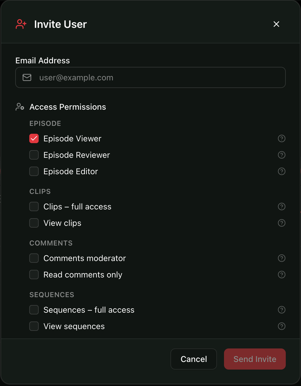Share transcript with others to pick clips